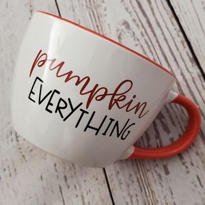 Pumpkin Everything oversized coffee mug white, orange